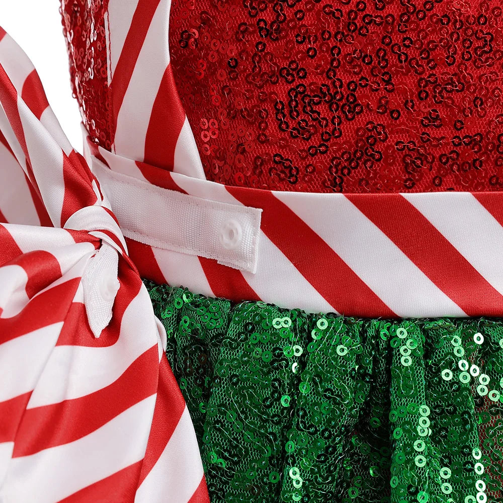 2024 Neujahr Mädchen Weihnachts kleid Kinder Cartoon Schneeflocke Druck Kleid Baby Winter Schneemann Urlaub Mädchen Kinder Kleidung.