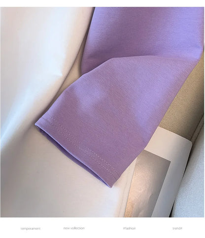 170kg plus size Damen büste Frühling Herbst loser Polo kragen kontrastieren des Sweatshirt schwarz lila 4xl 5xl 6xl 7xl 8xl 9xl.