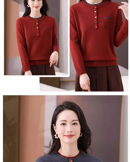 Frauen Kleidung Lose Mode Pullover Herbst/Winter Warme Elegante Gestrickte Langarm Pullover Dame Casual Oansatz Alle-spiel top.