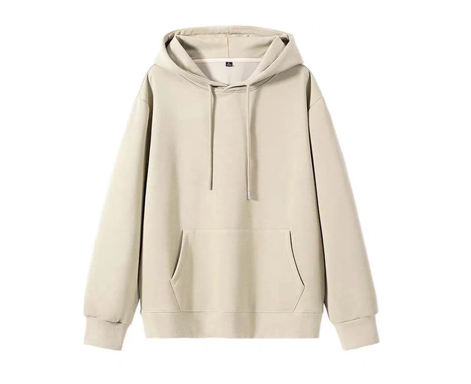 470G-570G HeavyWeight Cotton New Autumn Casual Men's Top Solid Color Loose Pullover Hoodies Sweatshirt Long-Sleeve Men Clothing