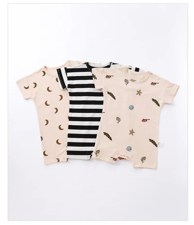 0-24M Neugeborenen Kind Baby Jungen Mädchen Kleidung Drucken Baumwolle Strampler Nette Süße Einteilige Overall Sommer Neue geboren Outfit.