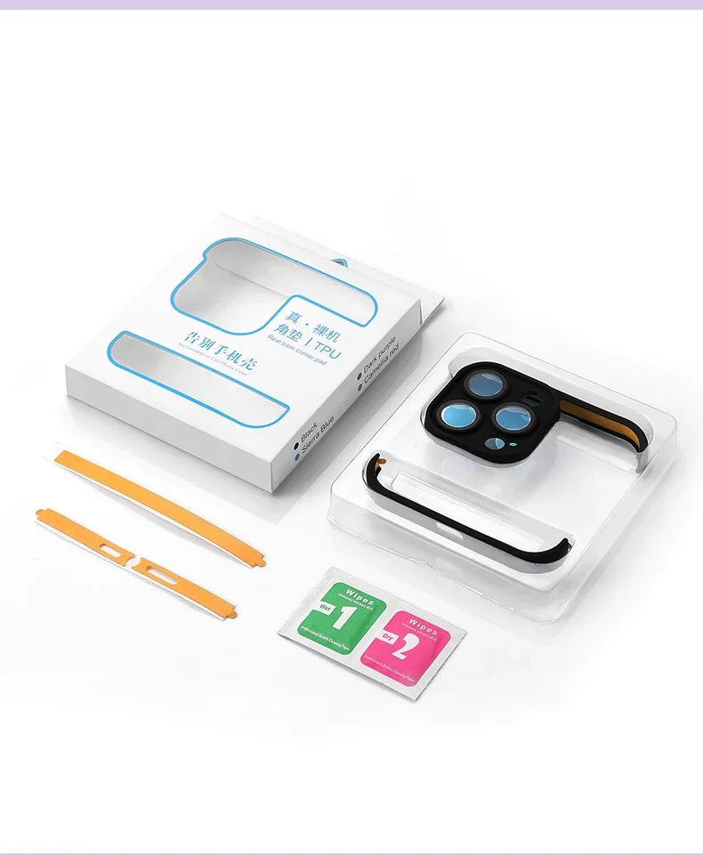 Frameless Silicone Bumper with Lens Protector Case for IPhone 17 Air 14 13 12 15 16 Pro Max Plus 15Pro 16Pro IPones Corner Cover