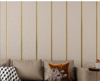 Hirschhaut Samt horizontal gestreifte Tapete Wohnzimmer Schlafzimmer gestreifte Film- und Fernsehwand 3D-Relief verdickte Tapete