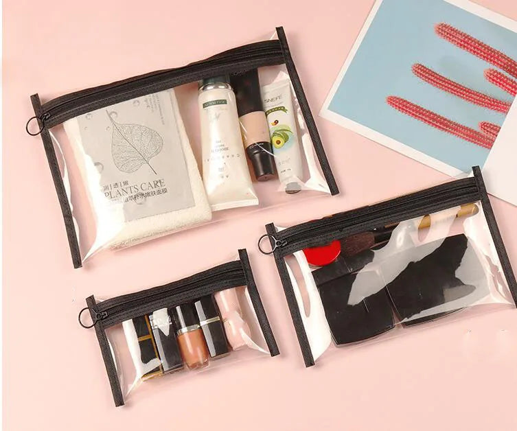 Wash Transparent Cosmetic Bag for Women Clear Zipper Makeup Bag Travel Female Makeup Brush Holder Organizer Toiletry Bag Clutch.