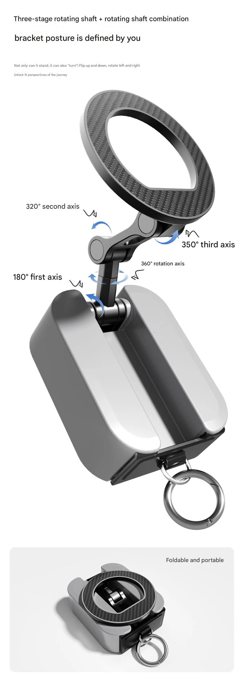 2026 Magnetic Phone Holder Airplane High Speed Rail Stand Portable Desktop Multi functional Travel Fitness Vlog Kitchen Live.