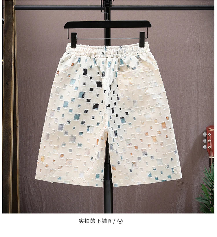 Men Summer 2 Pieces Set Tracksuit Men's Shirt Shorts Harajuku Streetwear Oversized Men Sets Short Outfits Suits.