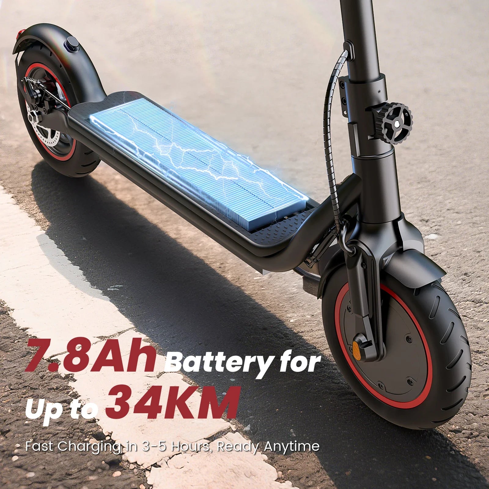 ISCOOTER W5 Electric Scooter Adults 350W motor 36V7.8Ah E-Scooter 8.5" Inflatable road Tires Foldable EScooter.