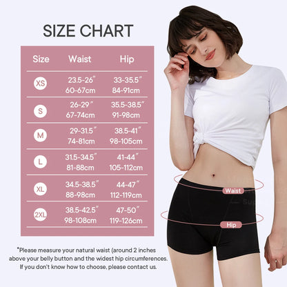 Bamboo Fiber Period Underwear for Women Anti-Leakage Breathable 4-Layer Reusable Menstrual Panties for Daily Use Sports.