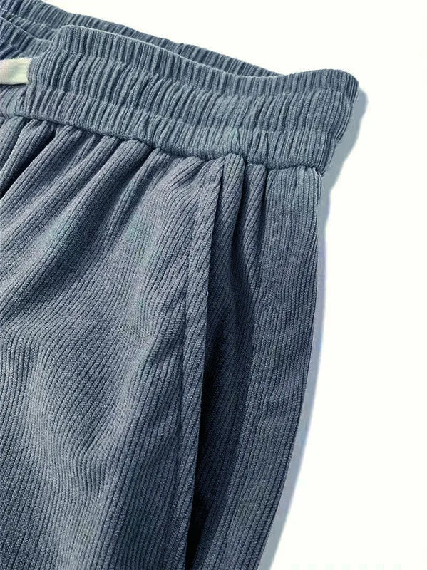 Men's corduroy loose European size hanging multi-functional casual straight leg pants, suitable for daily travel.