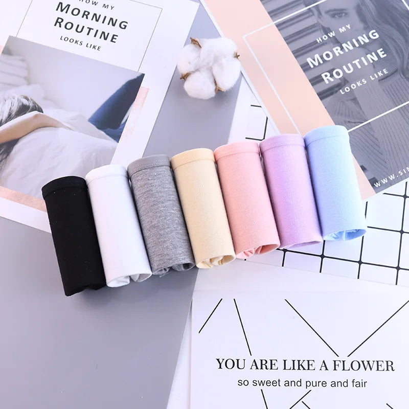 7Pcs/Lot Women's Panties Plus Size Underwear Cotton Briefs Girls Soft Pantys Female Intimates Underpant for Women Sexy Lingeries