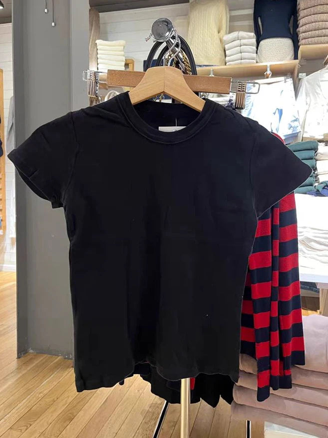 New Basic Black T-shirt Pants Sets Women O-neck Slim Tees+ Patchwork Yoga Sweatpants Solid Vintage Cotton Sport 2 Pieces Sets.