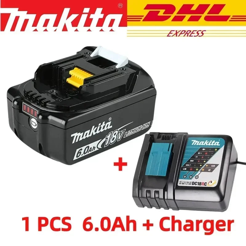 100% original Makita battery, 18V 6.0Ah rechargeable battery, replacing Makita BL1830BL1840BL1850BL1860B, power tool battery.