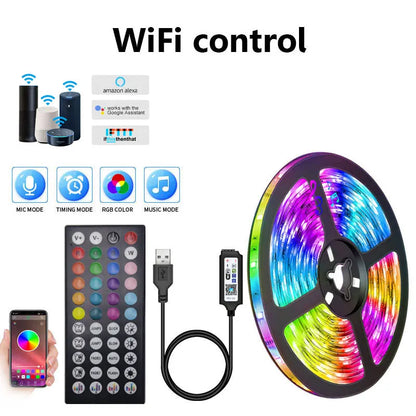 USB-LED-Streifen 5V 5050 Smart-LED-Licht für Wand, Zimmer, Bluetooth, WLAN, Alexa 15 20 Meter, RGB-Band, TV-Hintergrundbeleuchtung, LED-Band, Luces.