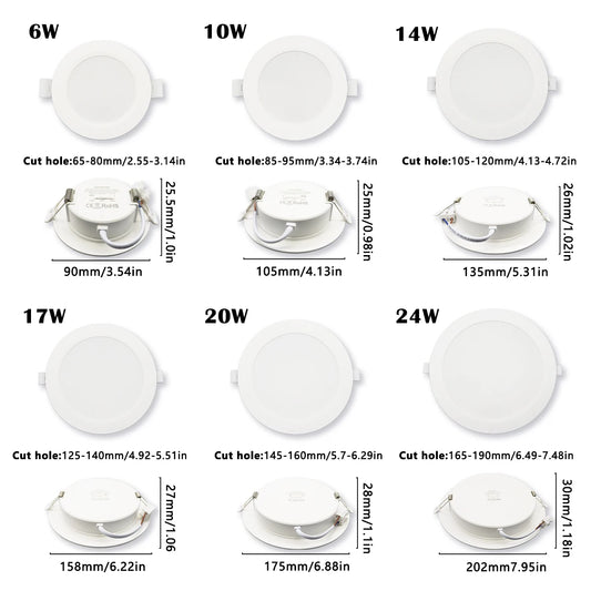 10 stücke CCT Spot Downlight Einbau LED Decke Licht 3 Farbe Eingestellt AC100-240V Zifferblatt Schalter 3000 K/4000 K/6500 K Innen Beleuchtung.