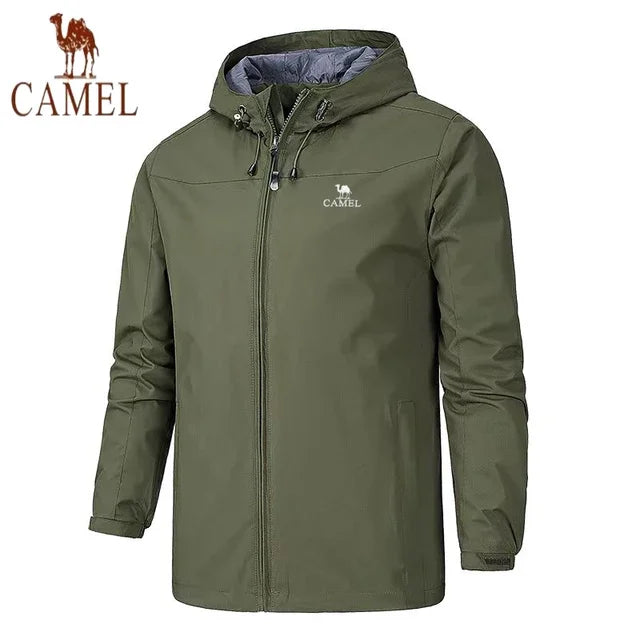 New European and American men's spring and autumn outdoor windproof and waterproof mountaineering quality windbreaker hooded jac.