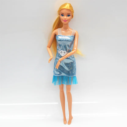 New 30cm 11 Joints Movable Doll with Clothes 1/6 Doll with Skirt Girls Play House Diy Dress Up Toy Gifts.