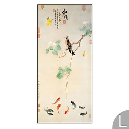 Chinese Simple Ink Art Canvas Poster Flower And Bird Wall Painting Prints Pictures Bedroom Corridor Living Room Decoration Mural
