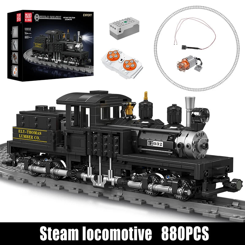 Mould King 12032 Technical Train Toys The RC&RC Shay-Type Steam Locomotive Building Block Assembly Car Brick Kids Christmas Gift.