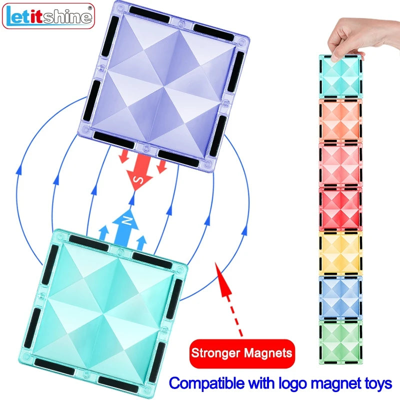 Montessori Magnetic Toys Education Stem Developmental Building Blocks Magnet Tiles Construction Bricks Kids Baby Boy Puzzle Game.