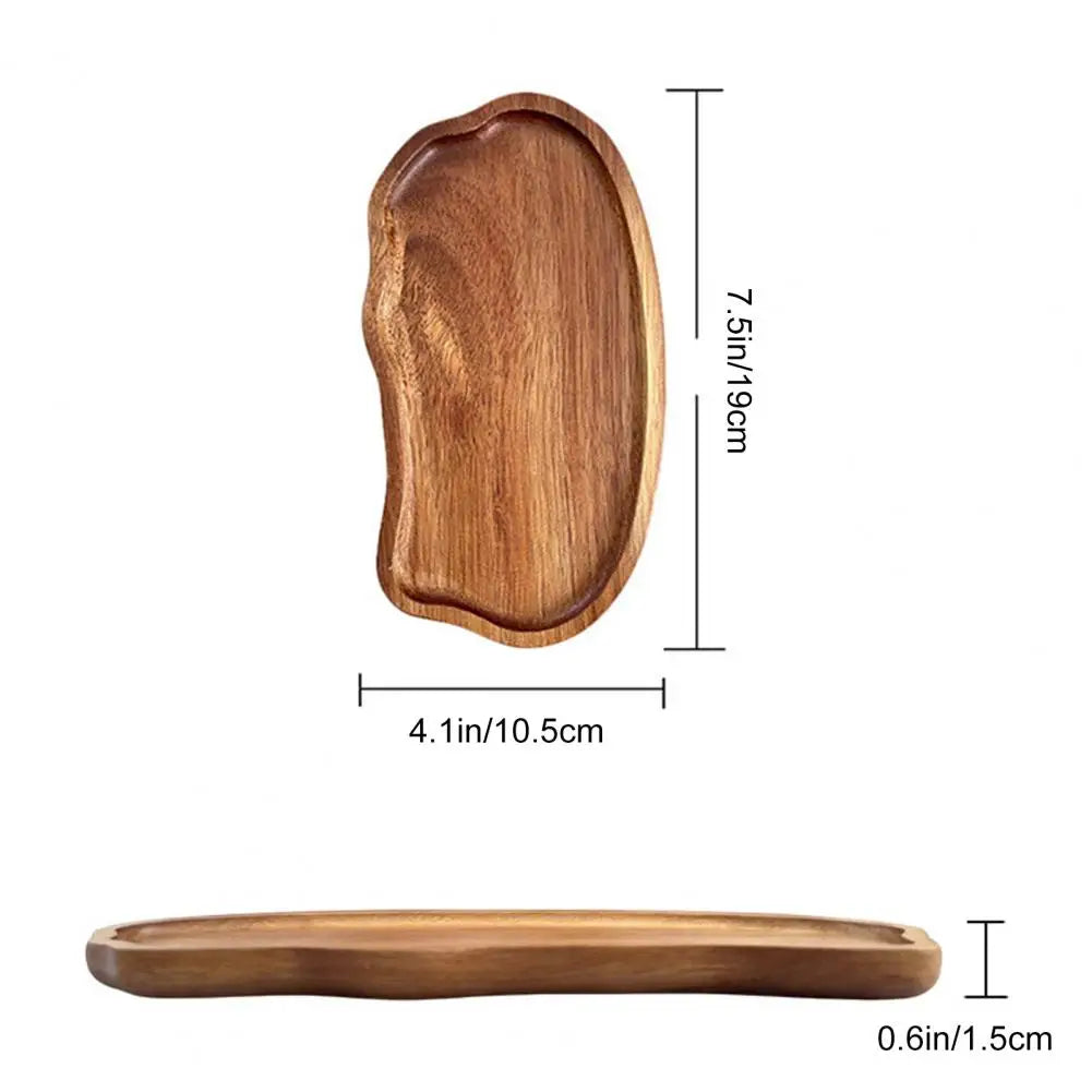 Wooden Tea Tray Cloud Shape Fruit Dessert Candy Plate Retro Tea Coffee Cup Breakfast Plate Decorative Jewelry Cosmetic Organizer.