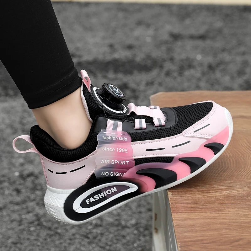 Cute Pink Girls' Summer Breathable Walking Shoes Lightweight Kids Fashion Sneakers for Outdoor Sports Tennis.