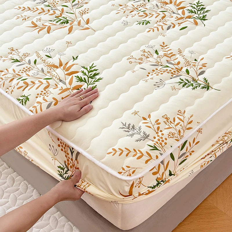 Quilted Mattress Cover For Kids Single/Double Size Rabbit Printing cubre colchón 200X220cm Anti-Mite 매트리스커버 Queen/King Size 매트리스.