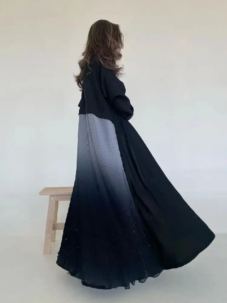 Ramadan Open Chiffon Kimono Abaya Damen Dubai Kaftan Muslim Coat Prayer Clothes Women Djellaba Kebaya Robe Femme Musulmane.