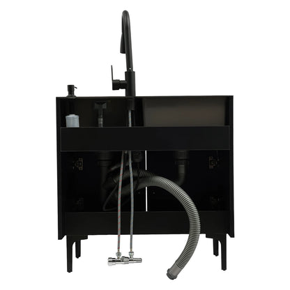 Wäschewaschbecken aus Edelstahl 201, Wäschewaschbecken mit ausziehbarem Wasserhahn, Waschbecken mit Schrank für Küchen, Restaurants, Dessertgeschäfte