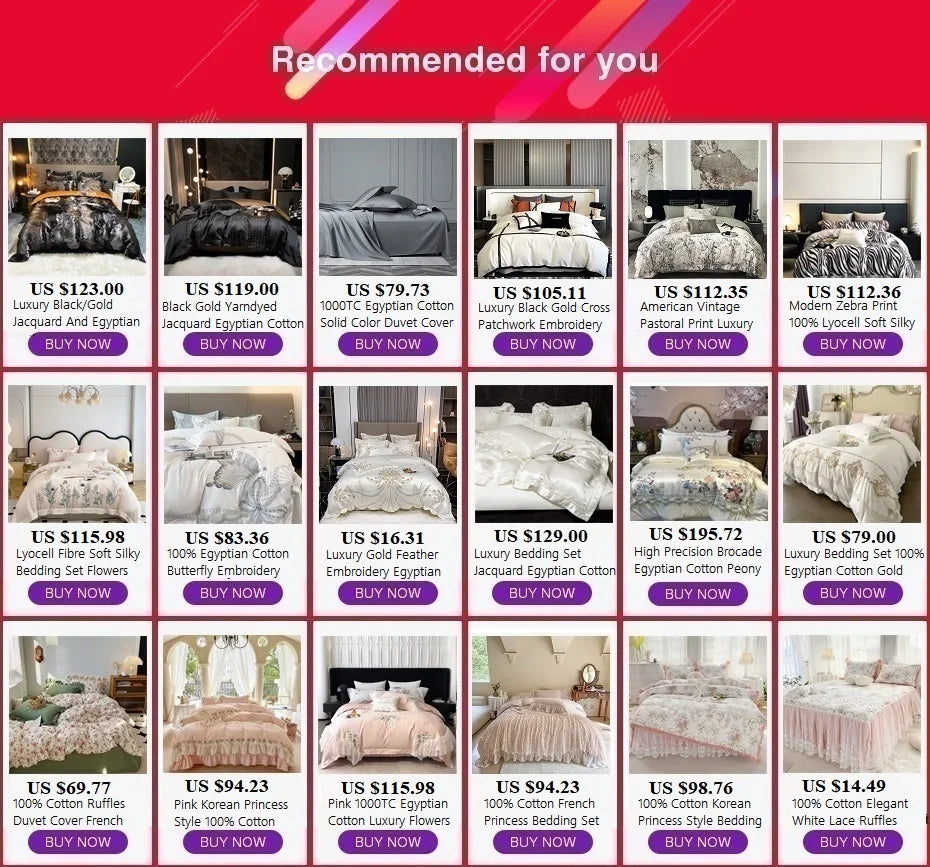 Luxury Satin Jacquard Egyptian Cotton 4/6/10Pcs European Palace Wedding Bedding Set Silky Duvet Cover Set Bed Sheet Pillowcases.