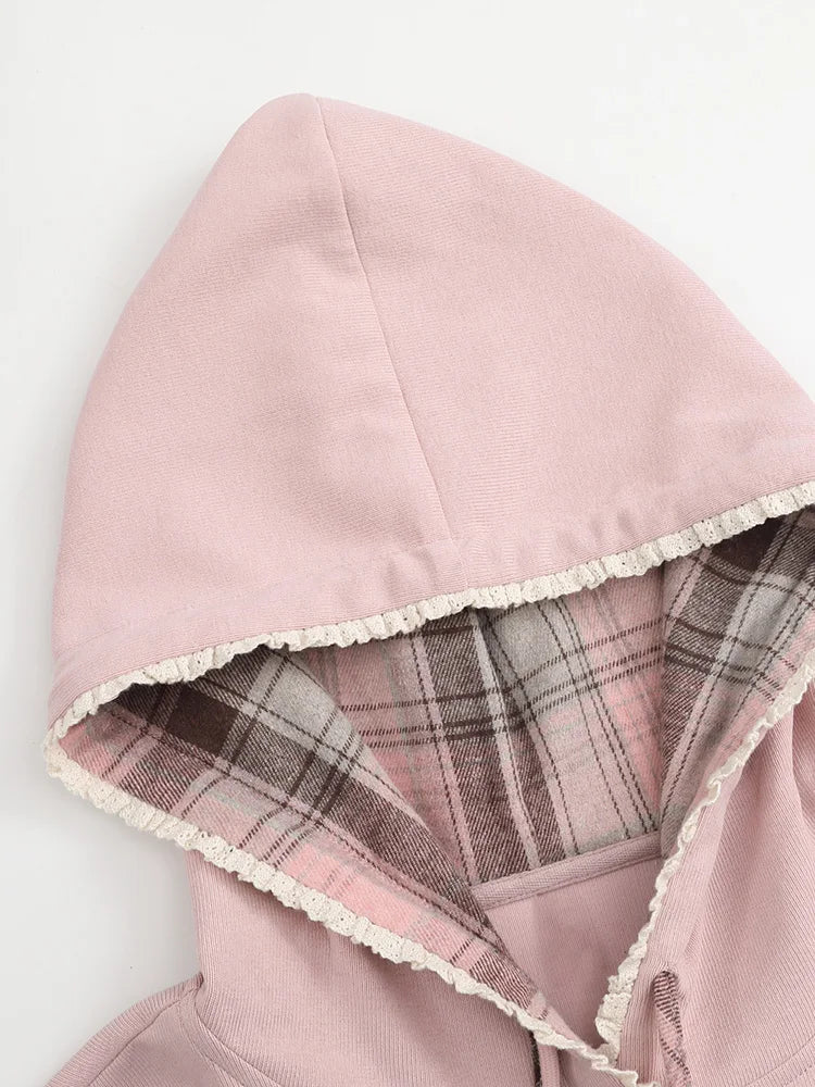 GIBSIE Plus Size Kängurutasche Kordelzug Hoodies Damen Herbst und Winter Kapuze Langarm bedruckt lose Sweatshirt Tops.