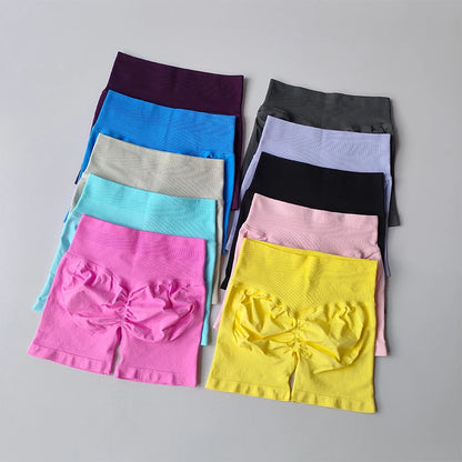 Peach Buttock Lifting Three-point Shorts Summer High Waisted Yoga Shorts Fashionable and Sexy Running Fitness Pants Solid Color.