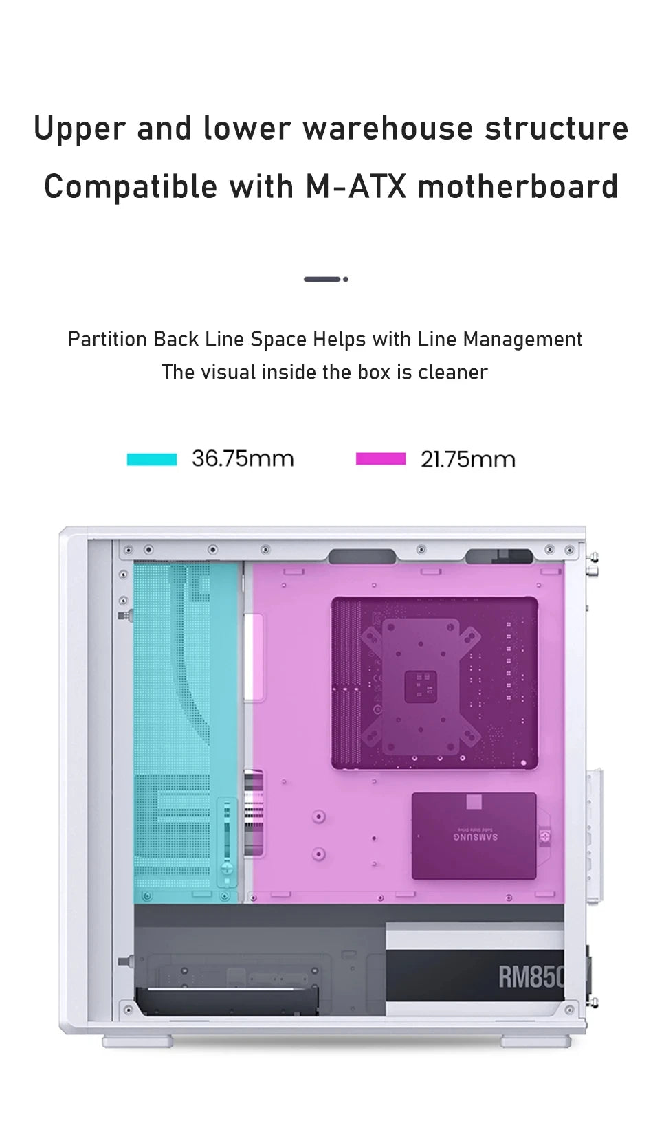 JONSBO D200 MATX Case (Column-Free Curved Sea View/240 Radiator/ATX Power Supply/Digital Display/Type-C Gen2 10Gbps+).