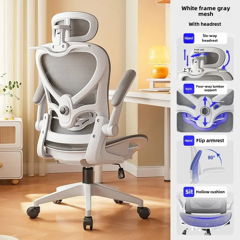 Bequemer Gaming-Stuhl mit weicher Polsterung, Nackenstütze und verstellbarem Lendenkissen für gesunde Sitzhaltung