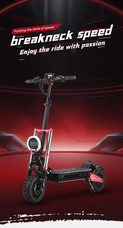 BOYUEDA S5 Electric Scooter 6000W Dual Motor 60V38Ah NFC Activation Scooters Electric 11" Off-Road Tire Bluetooth Connectivity.