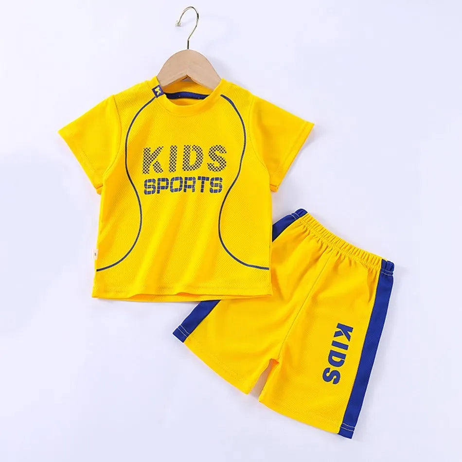 Children Clothing Set Kids Short Sleeved Summer Outfit Quick Drying Football Set Boy Girl Sport Wear Soft Breathable 1-12 Years.