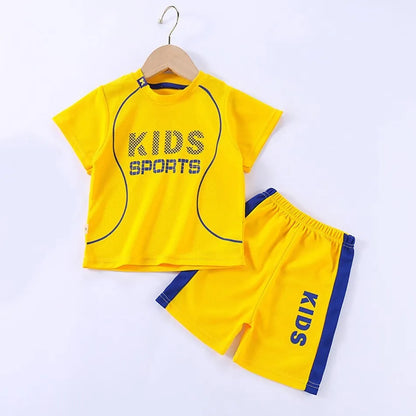 Children Clothing Set Kids Short Sleeved Summer Outfit Quick Drying Football Set Boy Girl Sport Wear Soft Breathable 1-12 Years.