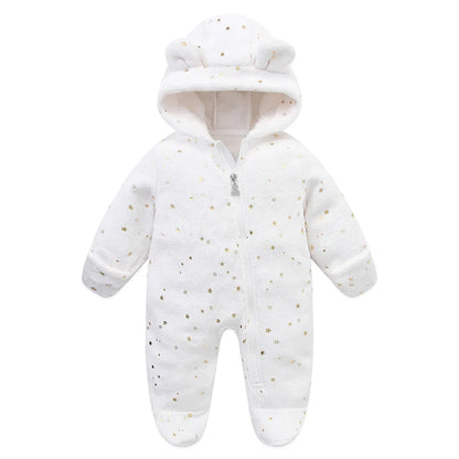 Neugeborenen Baby Kleidung Flanell Herbst Winter Baby Jungen Mädchen Strampler Cartoon Neugeborenen Body Weiche Warme Overall für Babys 0-12M