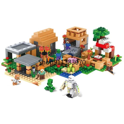 Myworld Small Village Jungle Treehouse Cave Building Blocks Children's Educational Bricks Toys Gift for Birthday.
