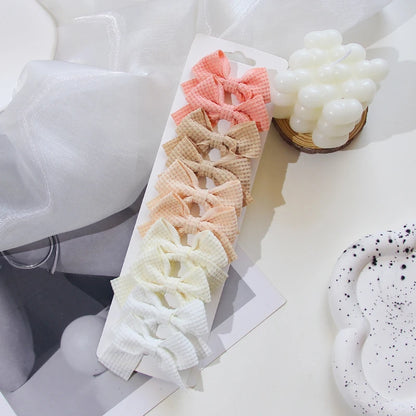 6/10Pcs/Set 2025 Fashion New Cute Ribbon Bowknot Hair Clips for Kids Handmade Baby Girls Hair Accessories