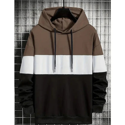 Men's Hoodies Fashion 3D Color Block Print Sweatshirts For Men Casual Simple Style Oversized Pullover Autumn and Winter Clothing.