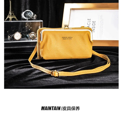 Women's Crossbody Bag Simple and Versatile Coin Purse Large-capacity Long Zipper Mobile Phone Bag Creative Single-shoulder Bag.