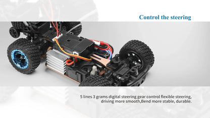 2025 Newest WLtoys  22206 1/22 With Led Lights 2.4G 4WD 15Km/H Metal Chassis Electric High Speed Off-Road Drift RC Cars.