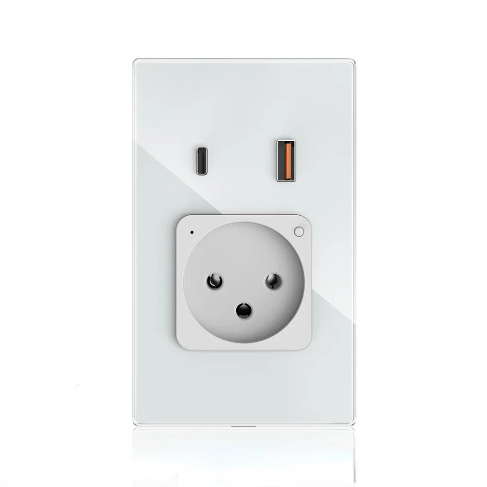 Melery Wifi Smart Israel Steckdose USB Stecker Steckdose Typ-C PD 20/30W Schnelle Ladung glas Panel Fernbedienung Alexa Google Hause.