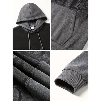 Paris Fashion Tracksuit Hooded Sweatshirt Sweatpants City Vibe Hoodies 2 Piece Set Autumn Winter Men's Daily Casual Sport Outfit.