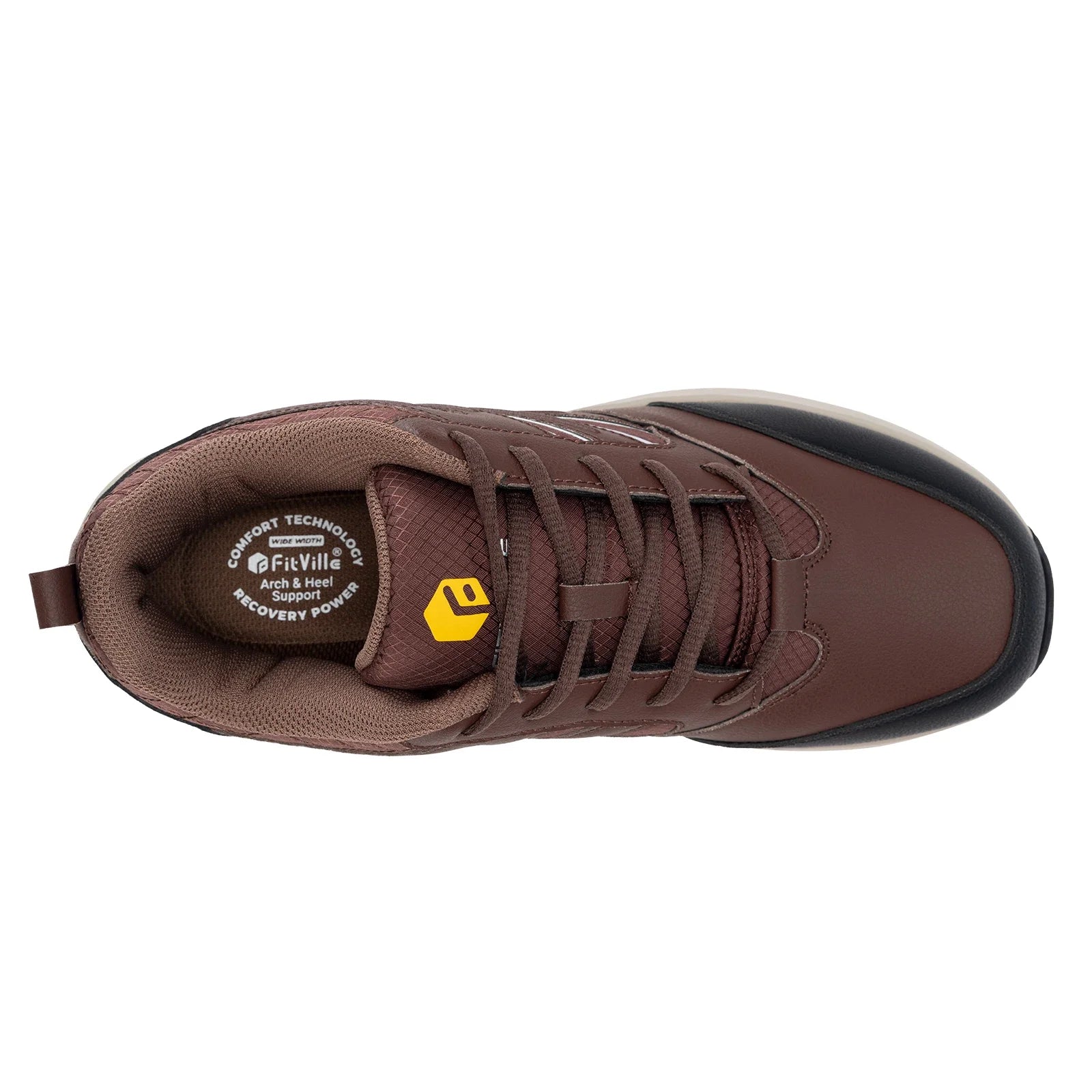 FitVille Men'S Widened Hiking Waterproof Outdoor Work Hiking Shoes With Arch Support To Relieve Heel Pain Lightweight Non-Slip.