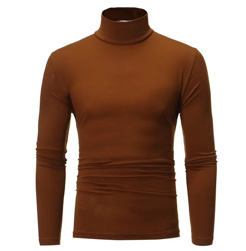 2025 New Man Thermal Turtleneck Casual Sleepwear Shirt S-2XL Sleeve Long Slim Coat 5colors Basic Sweater Bottom Winter.