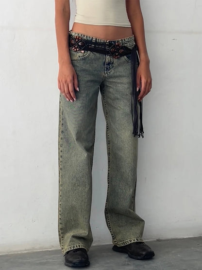 2024 neue Y2K Hohe Taille Baggy-Jeans Für Frauen Mode Lose Denim Breite Bein Hosen Casual Weibliche Kleidung XS-XL Drop verschiffen.
