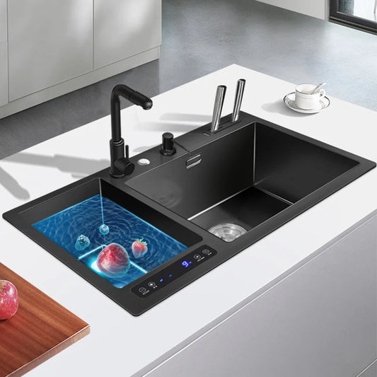 Kitchen Sink Stainless Steel Dishwashing Sink Ultrasonic Sink Dishwasher Multifunctional Intelligent Net Washer For Kitchen