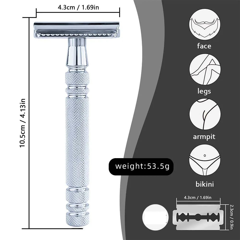 Double Sided Blade Male And Female uUniversal Hair Scraper, Safety Razor, Old-fashioned Shaver Barber Shaver Male.