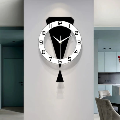 "Schicke Dekor uhr" Acryl leise Wanduhr mit Pendel, kein Bohren, batterie betrieben für Schlafzimmer und Wohnzimmer Dekoration